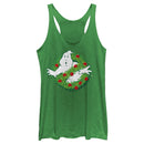 Women's Ghostbusters Christmas Wreath Logo Racerback Tank Top