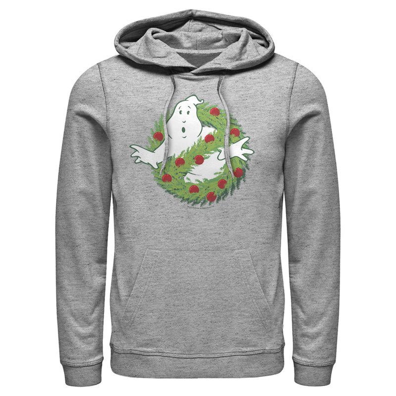 Men's Ghostbusters Christmas Wreath Logo Pull Over Hoodie