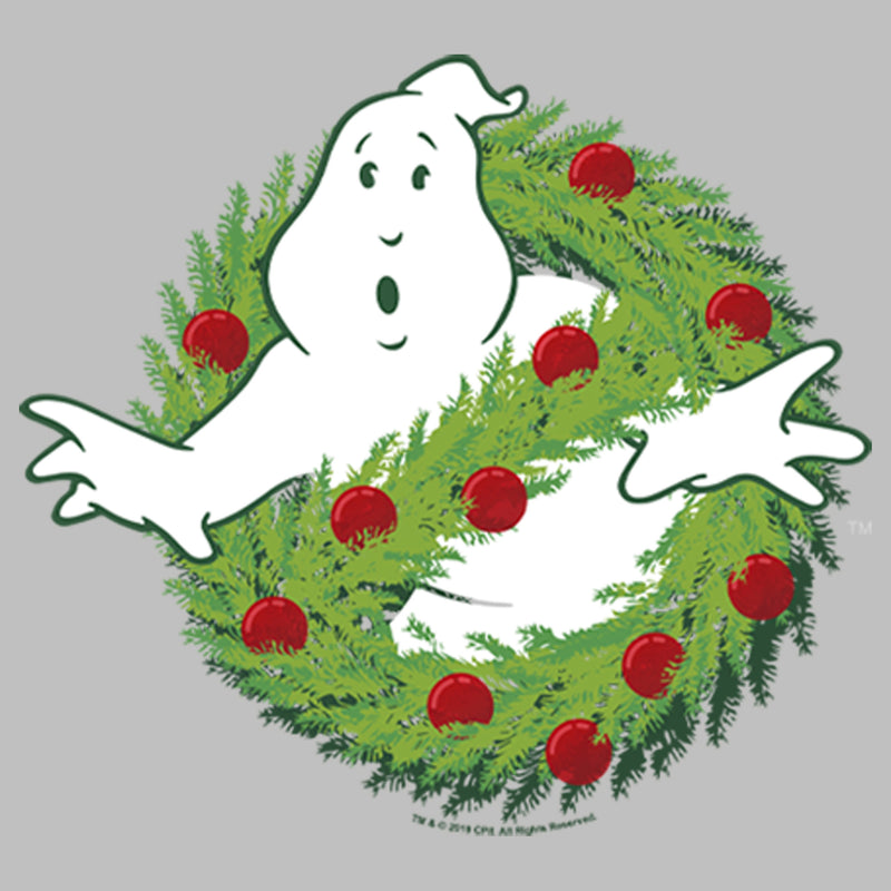 Women's Ghostbusters Christmas Wreath Logo T-Shirt