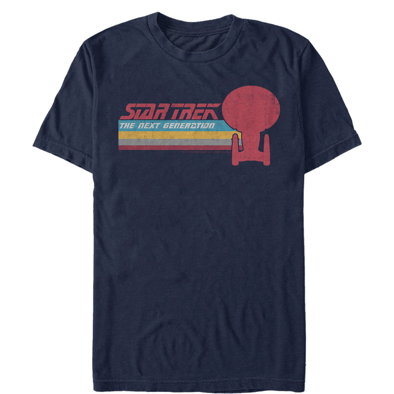 Men's Star Trek: The Next Generation Vertical Retro Rainbow Logo T-Shirt