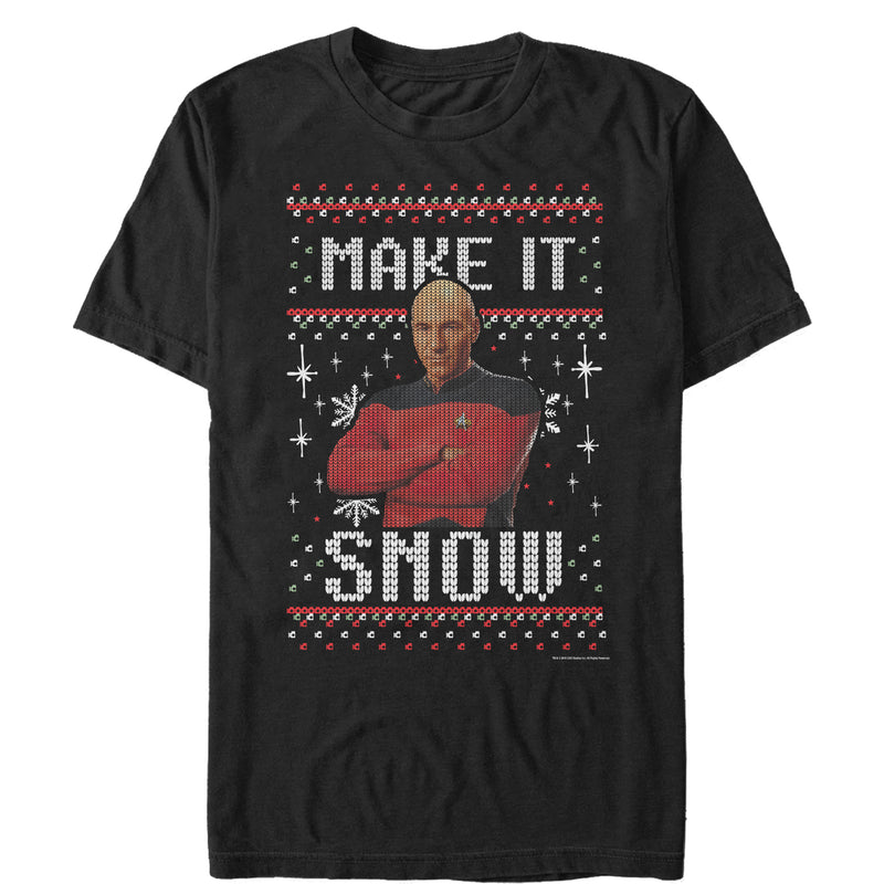 Men's Star Trek: The Next Generation Captain Picard Make It Snow T-Shirt