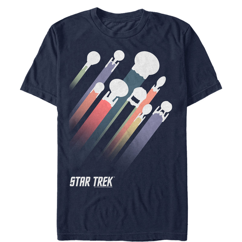 Men's Star Trek Spaceship Rainbow Streak T-Shirt