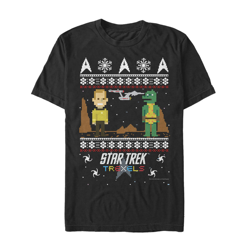 Men's Star Trek Ugly Christmas Pixelated Gorn T-Shirt