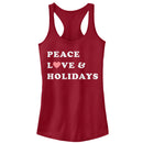 Junior's CHIN UP Christmas Peace & Love Racerback Tank Top