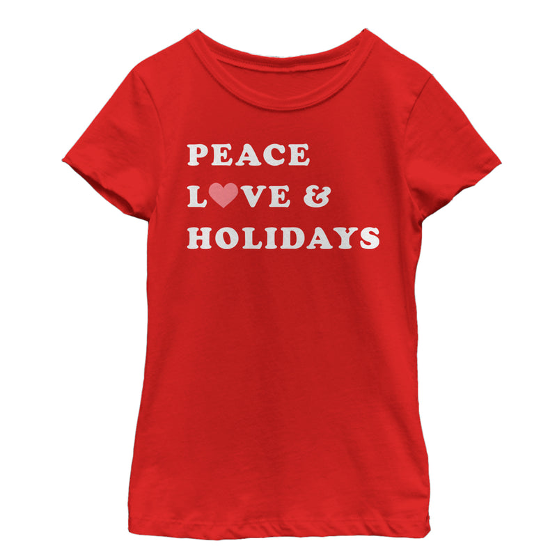 Girl's CHIN UP Christmas Peace & Love T-Shirt