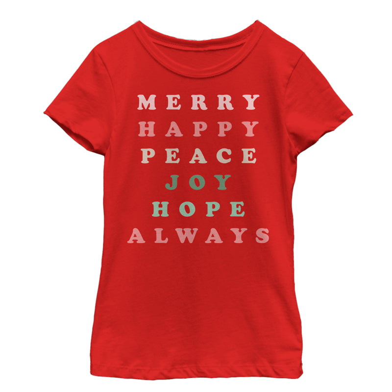Girl's CHIN UP Christmas Joy Always T-Shirt