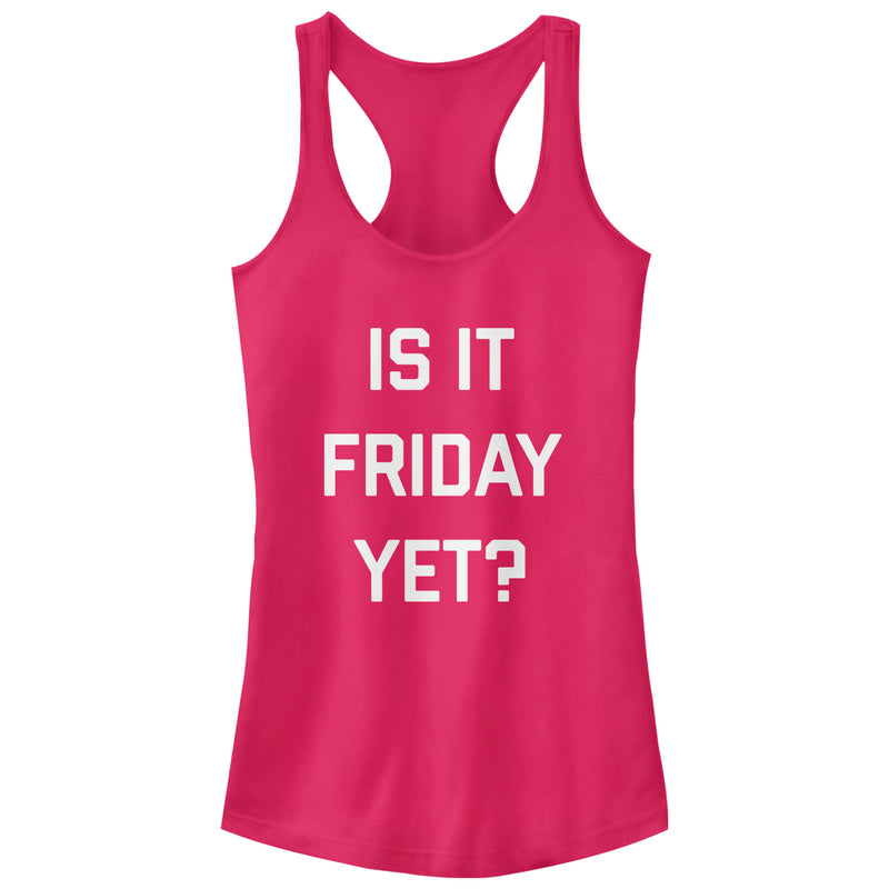 Junior's CHIN UP Is it Friday Yet Racerback Tank Top