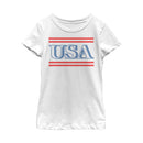 Girl's Lost Gods Fourth of July  USA Stripe T-Shirt