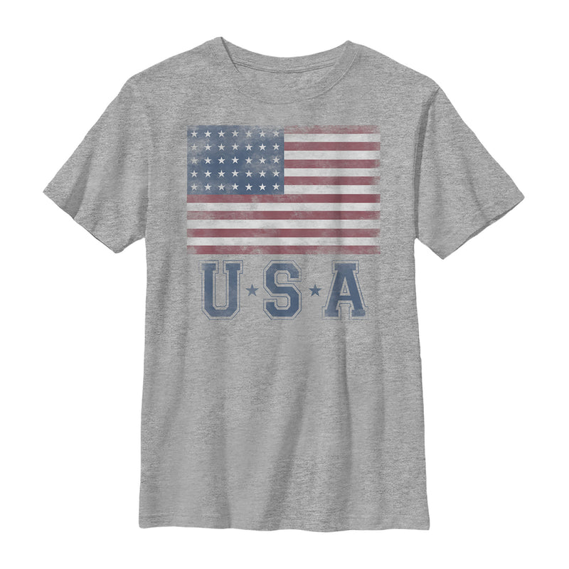 Boy's Lost Gods Fourth of July  Vintage American Flag T-Shirt