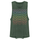 Junior's CHIN UP Wow Rainbow Text Festival Muscle Tee