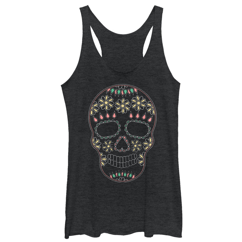 Women's Lost Gods Halloween Sugar Skull Racerback Tank Top