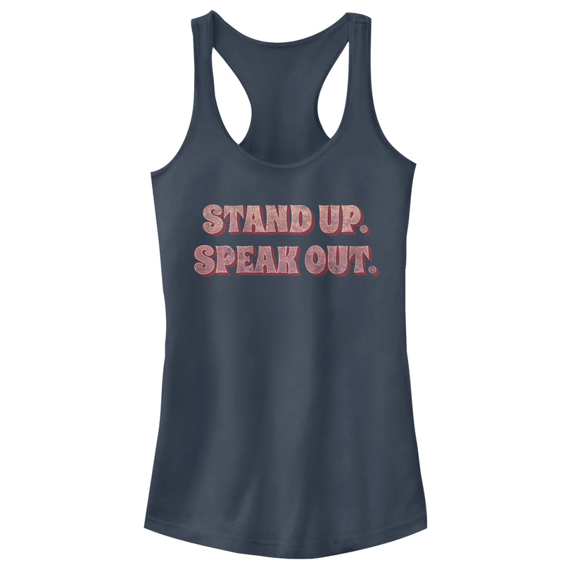 Junior's CHIN UP Stand Up Speak Out Racerback Tank Top