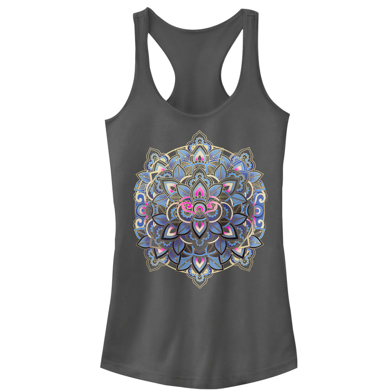 Junior's CHIN UP Paisley Mandala Racerback Tank Top