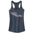 Junior's CHIN UP Love and Coffee Racerback Tank Top