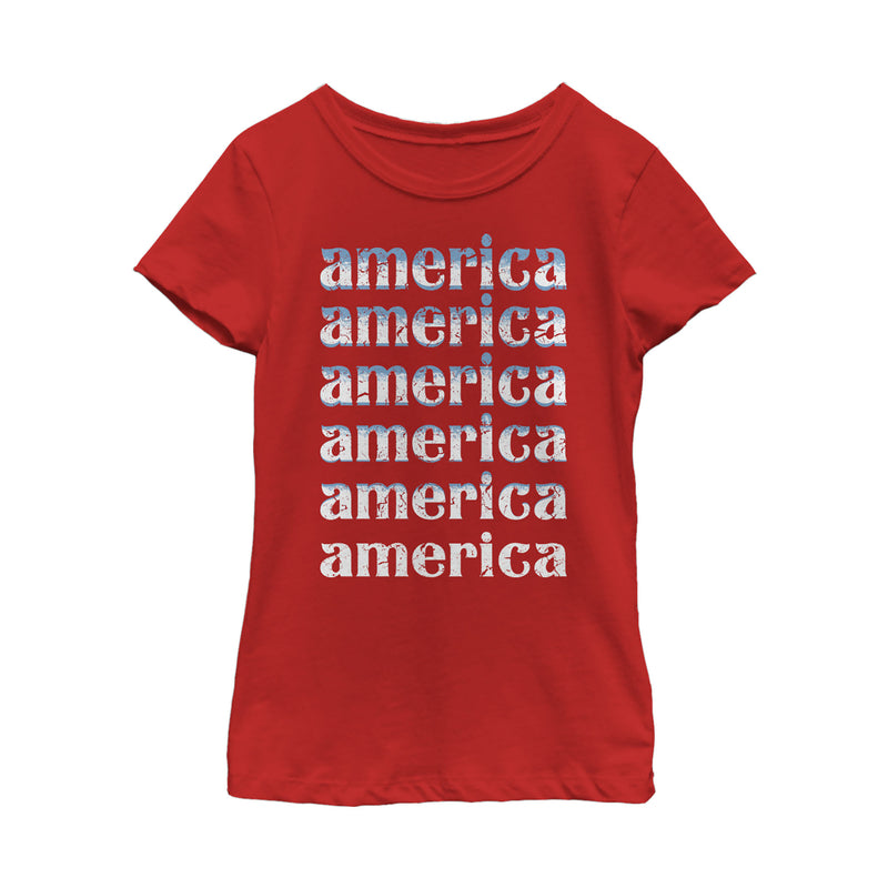 Girl's Lost Gods Fourth of July  America Repeat T-Shirt