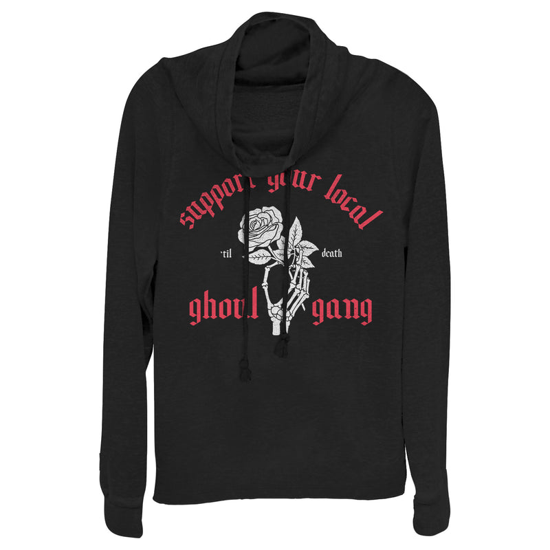 Junior's CHIN UP Halloween Ghoul Gang Cowl Neck Sweatshirt