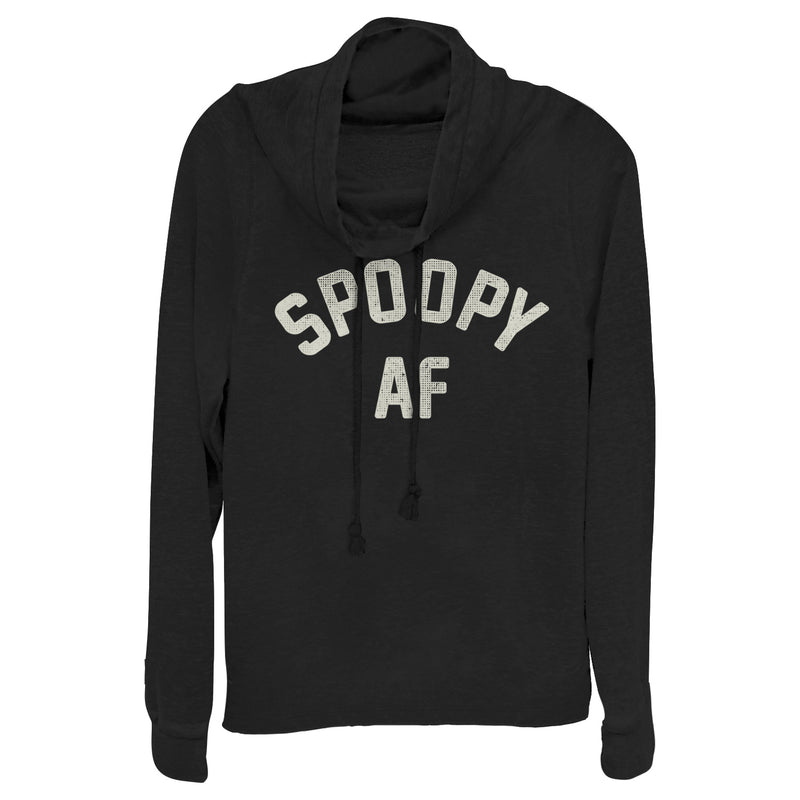 Junior's CHIN UP Halloween Spoopy AF Cowl Neck Sweatshirt