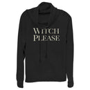 Junior's CHIN UP Halloween Witch Please Text Cowl Neck Sweatshirt