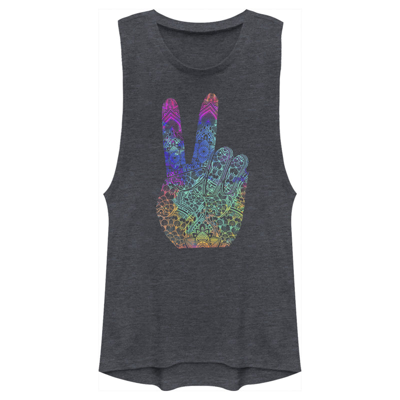 Junior's Lost Gods Rainbow Henna Peace Festival Muscle Tee