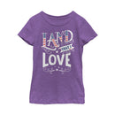 Girl's Lost Gods Fourth of July  America Love Land T-Shirt