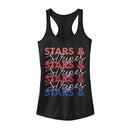 Junior's Lost Gods Fourth of July  Stars & Stripes Repeat Racerback Tank Top