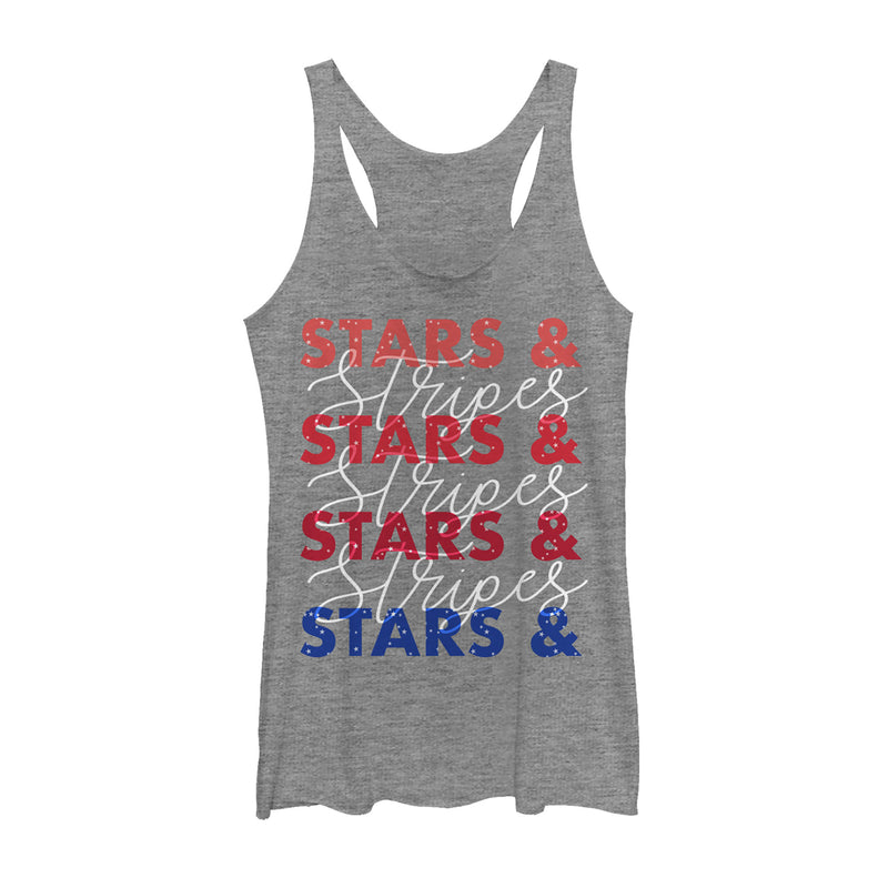 Women's Lost Gods Fourth of July  Stars & Stripes Repeat Racerback Tank Top