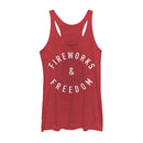 Women's Lost Gods Fourth of July  Fireworks & Freedom Racerback Tank Top