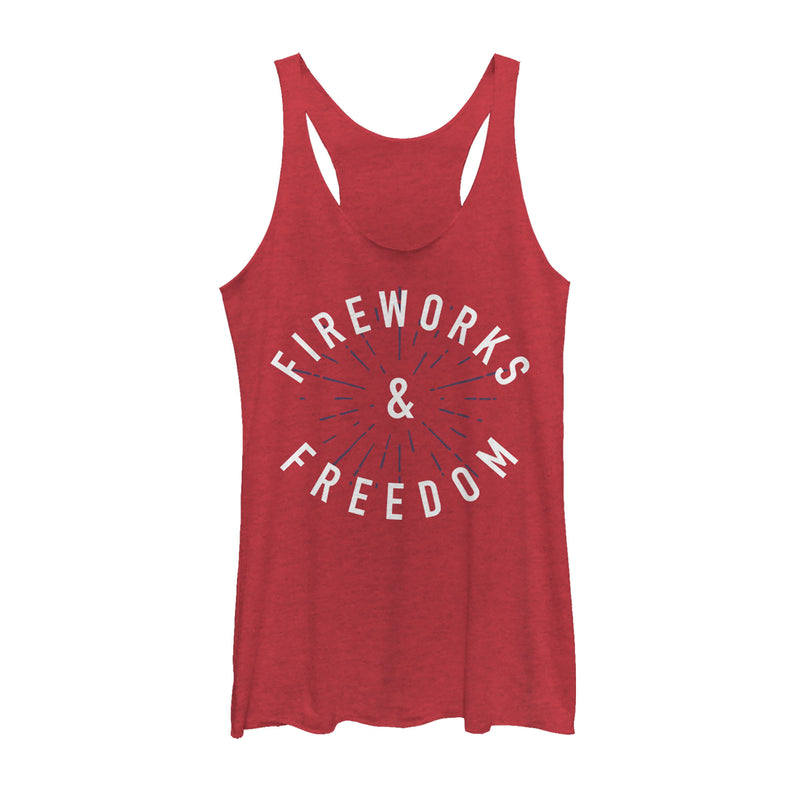 Women's Lost Gods Fourth of July  Fireworks & Freedom Racerback Tank Top