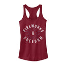 Junior's Lost Gods Fourth of July  Fireworks & Freedom Racerback Tank Top