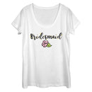 Women's CHIN UP Bridesmaid Title Scoop Neck