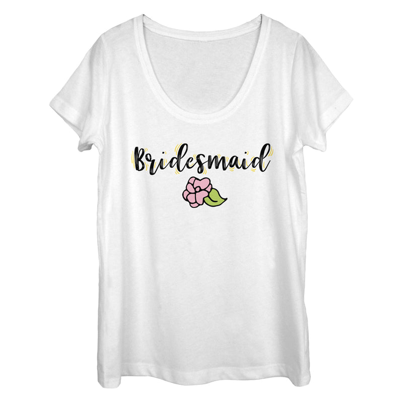 Women's CHIN UP Bridesmaid Title Scoop Neck