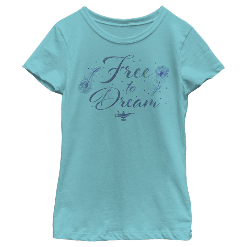 Girl's Aladdin Free to Dream Feather T-Shirt