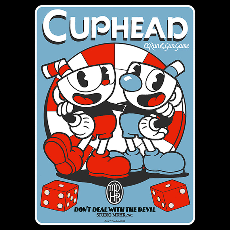 Men's Cuphead Mugman and Cuphead Dice Poster T-Shirt