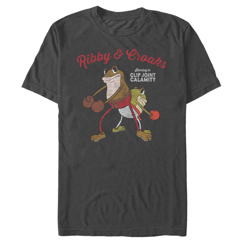 Men's Cuphead Ribby and Croaks Distressed T-Shirt