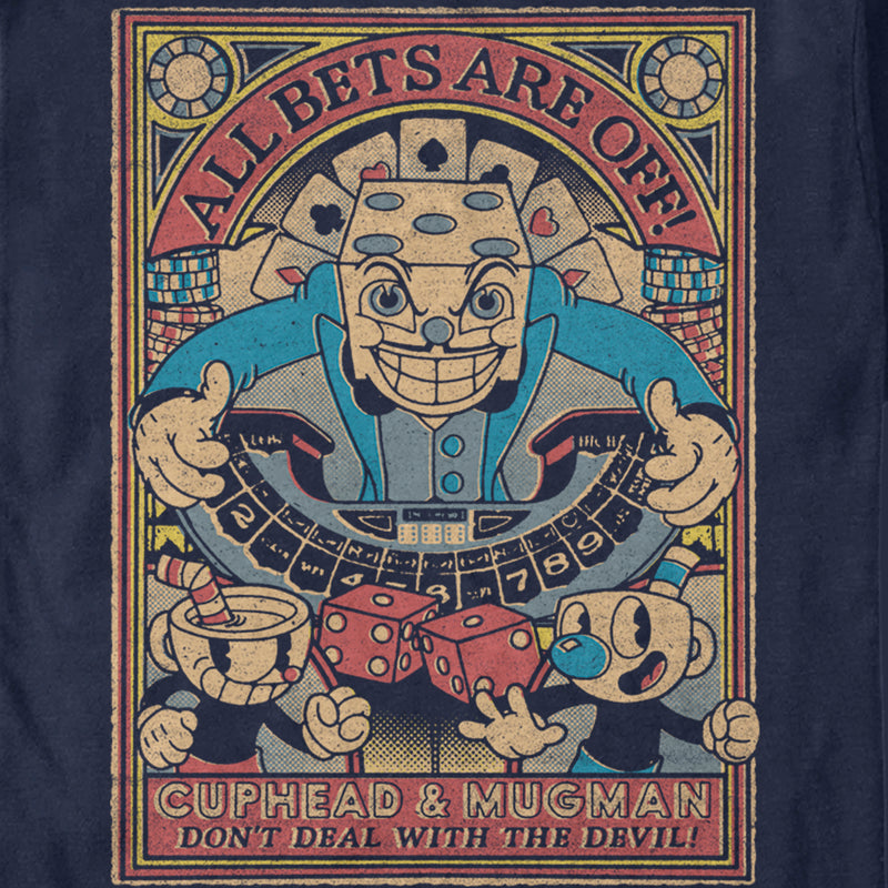 Men's Cuphead King Dice All Bets Are Off Poster T-Shirt