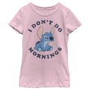 Girl's Lilo & Stitch Experiment 626 I Don't Do Mornings T-Shirt