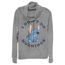 Junior's Lilo & Stitch I Don't Do Mornings Stitch Cowl Neck Sweatshirt