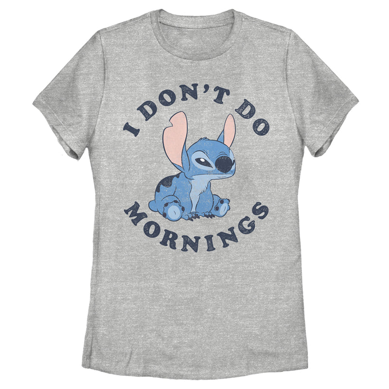 Women's Lilo & Stitch Experiment 626 I Don't Do Mornings T-Shirt