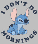 Women's Lilo & Stitch Experiment 626 I Don't Do Mornings T-Shirt