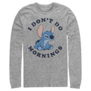 Men's Lilo & Stitch I Don't Do Mornings Light Blue Long Sleeve Shirt