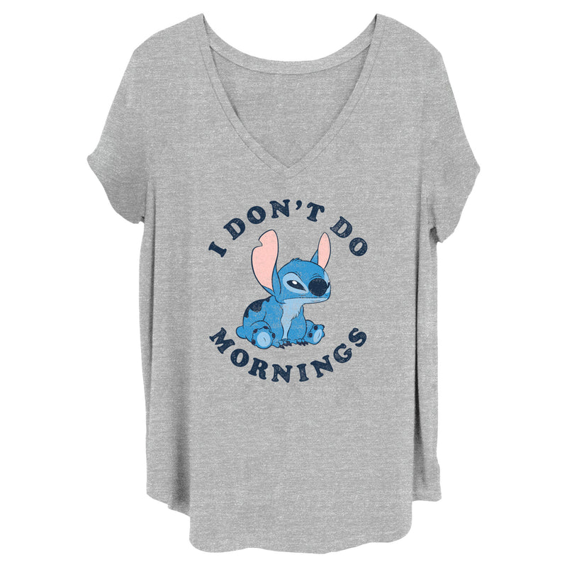 Junior's Lilo & Stitch I Don't Do Mornings Stitch T-Shirt