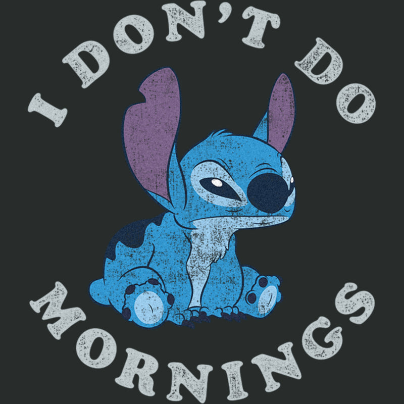 Women's Lilo & Stitch I Don't Do Mornings Distressed T-Shirt