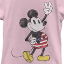 Girl's Mickey & Friends Retro American Peace Sign T-Shirt