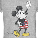 Junior's Mickey & Friends Retro American Peace Sign T-Shirt