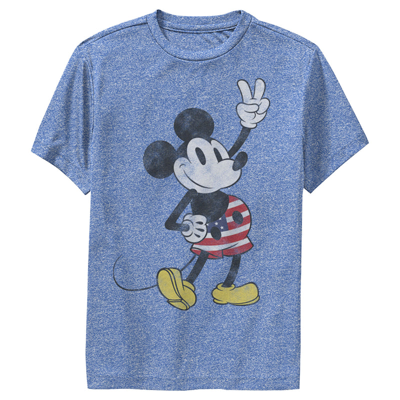 Boy's Mickey & Friends Retro American Peace Sign Performance Tee