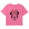 Girl's Mickey & Friends Minnie Mouse Distressed Pink Bow T-Shirt