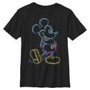 Boy's Mickey & Friends Bright Neon Mickey Mouse Outline T-Shirt