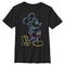 Boy's Mickey & Friends Bright Neon Mickey Mouse Outline T-Shirt