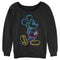 Junior's Mickey & Friends Bright Neon Mickey Mouse Outline Sweatshirt