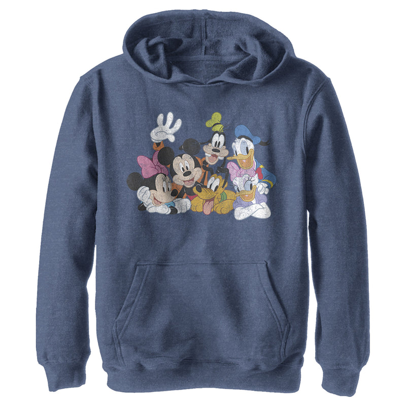 Boy's Mickey & Friends Club House Group Shot Pull Over Hoodie